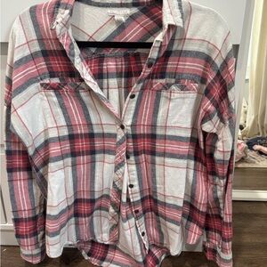 Full Tilt Red and Gray Plaid Shirt